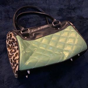 Lux De Ville Atomic Mini Tote in mint green sparkle